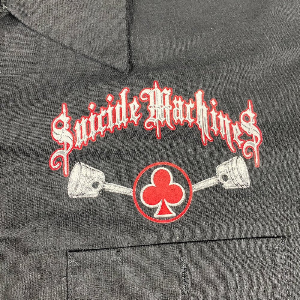 Suicide Machines Speed Shop Flame Skull Motorcycle Button Up Shirt Men's XL - Picture 5 of 8